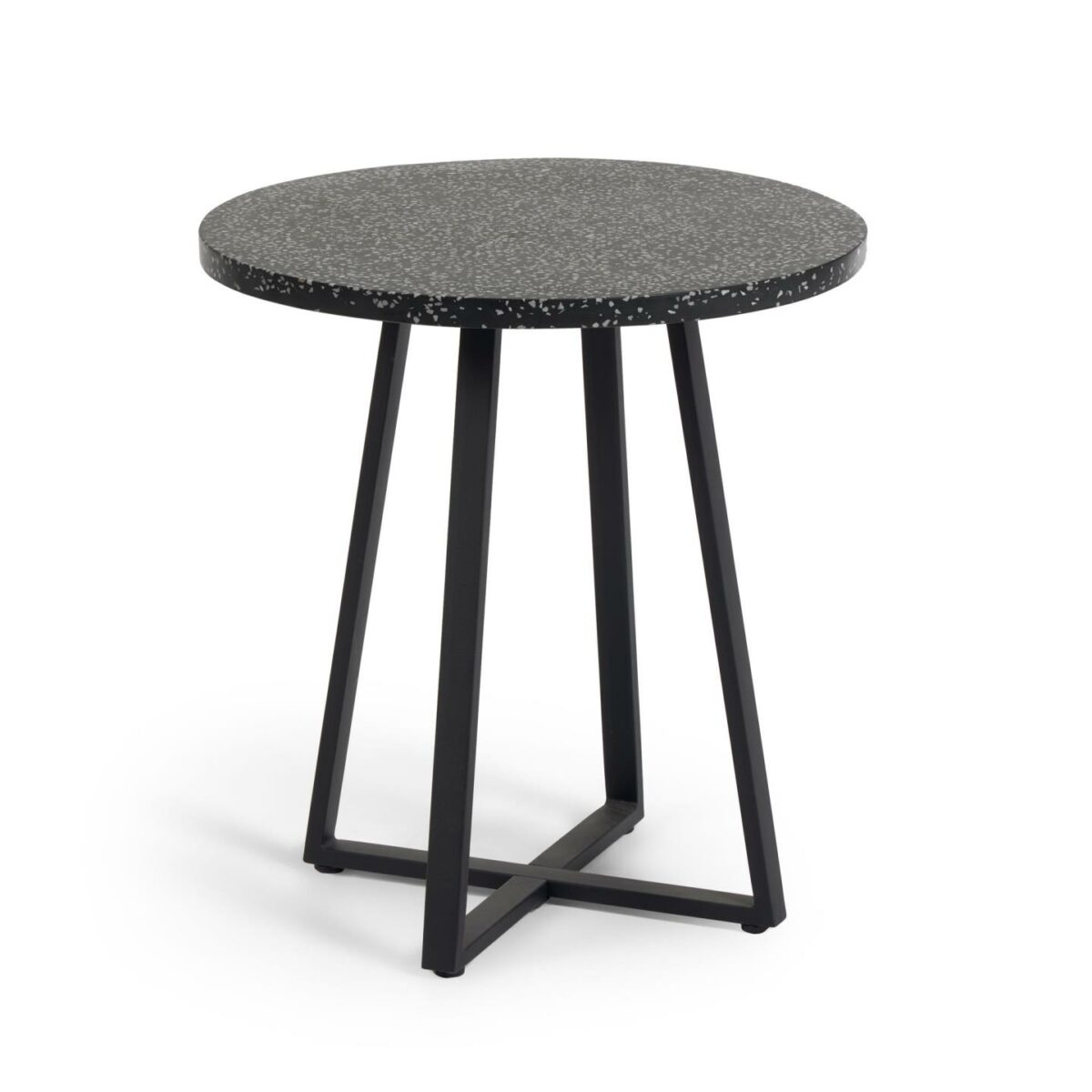 Mesa redonda Tella terrazo negro Ø 70 cm