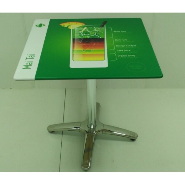 mesa roma aluminio smartline 70 x 70 cms diseno a elegir