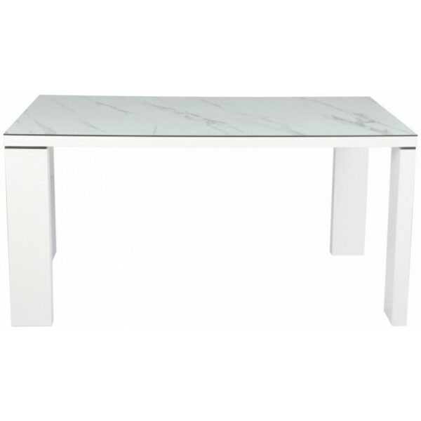 Mesa royal lacada blanca cristal ceramico 150 x 90 cms 4