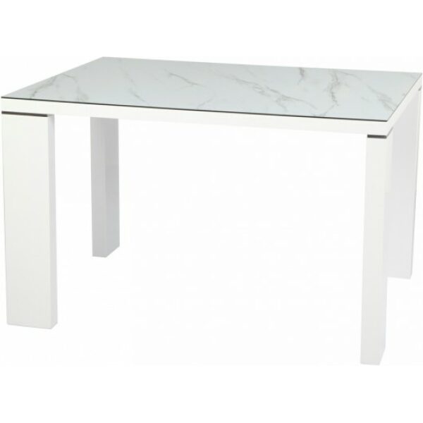 mesa royal lacada blanca cristal ceramico 150 x 90 cms