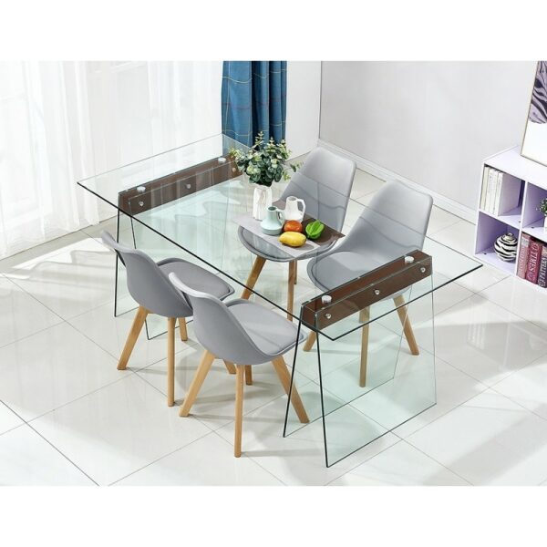mesa selene madera cristal templado 200x90 cms