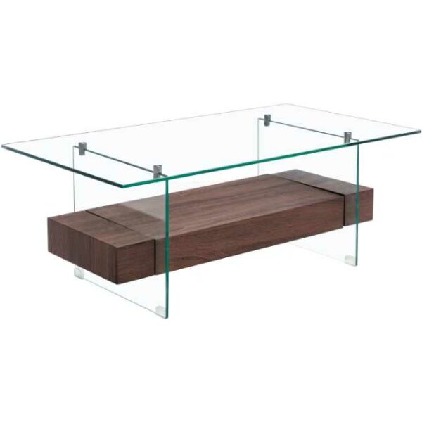 Mesa suiza baja madera cristal 110 x 60 cms