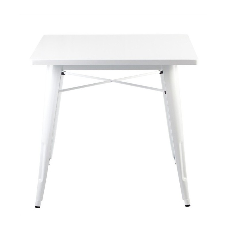 mesa tol acero blanca 80x80 cms