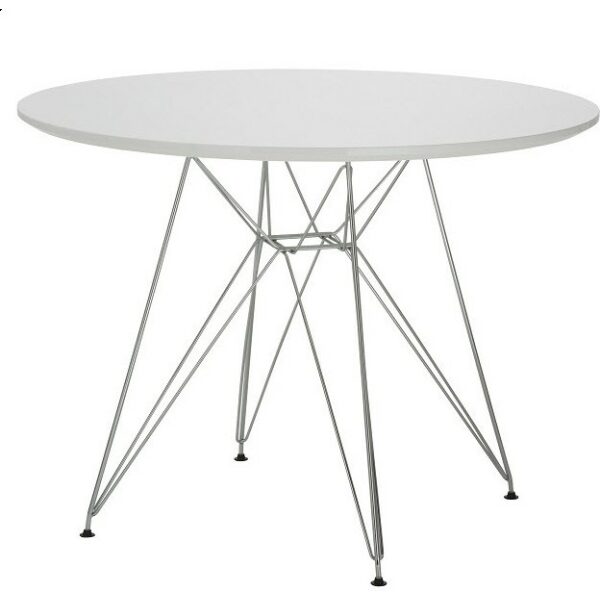 mesa tower cromada lacada blanca 100 cms de diametro