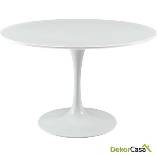 mesa tul aluminio lacada blanca 120 cms