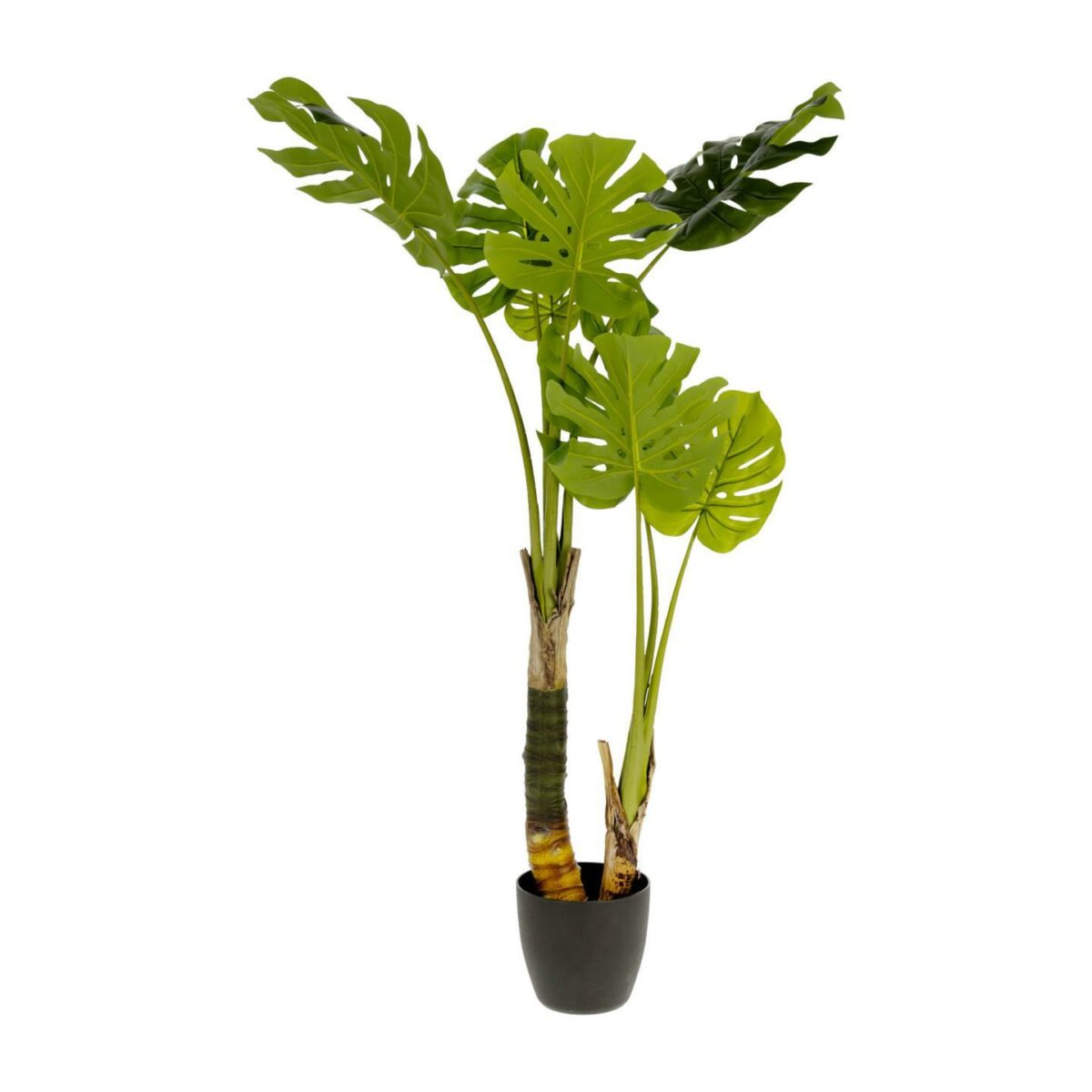 Planta artificial Monstera con maceta de cemento negro 130 cm