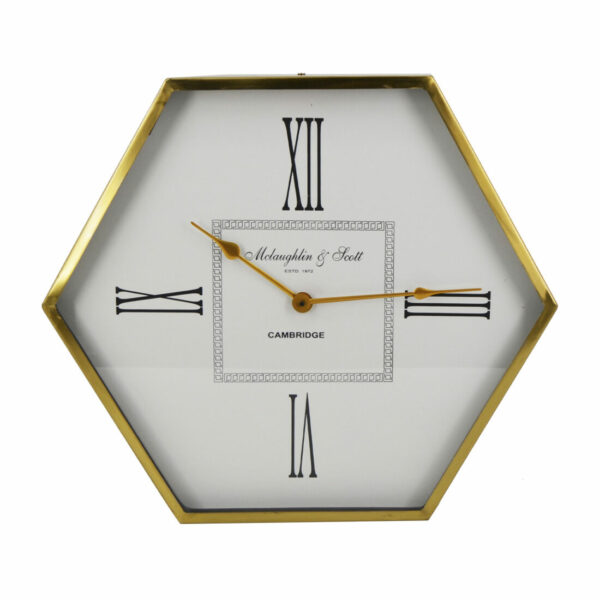 Reloj Pared Atenas Hexagonal Dorado