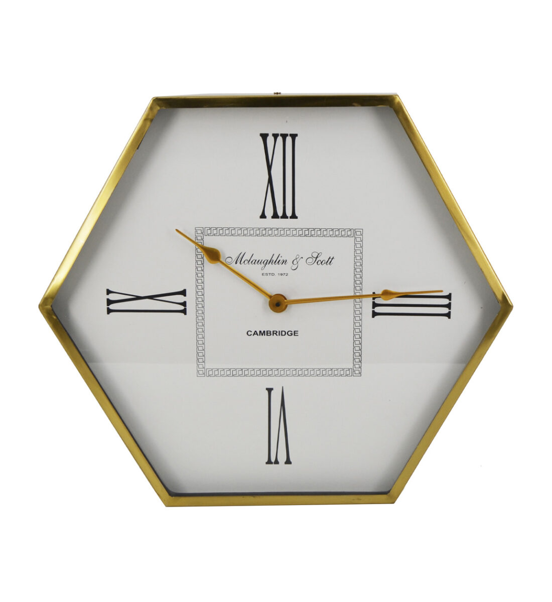 Reloj Pared Atenas Hexagonal Dorado