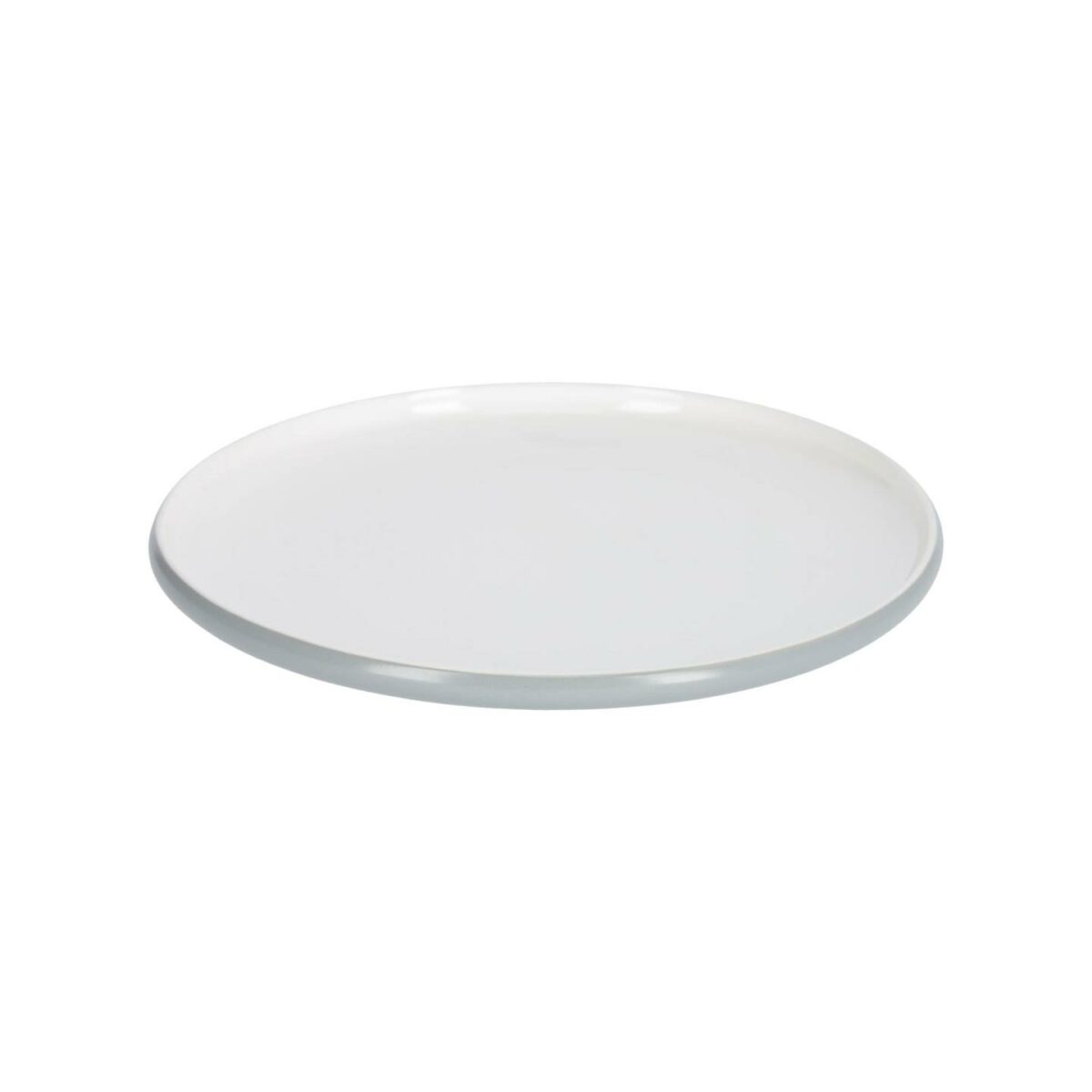 SADASHI Plato plano Sadashi de porcelana blanco y gris