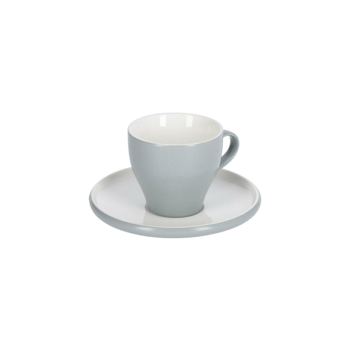 SADASHI Taza de café con plato Sadashi de porcelana blanco y