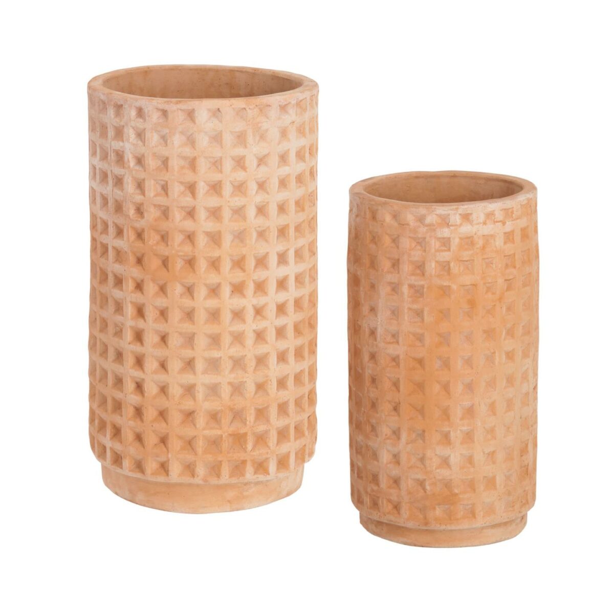 Set Celi de 2 macetas de terracota Ø 34 cm / Ø 25 cm