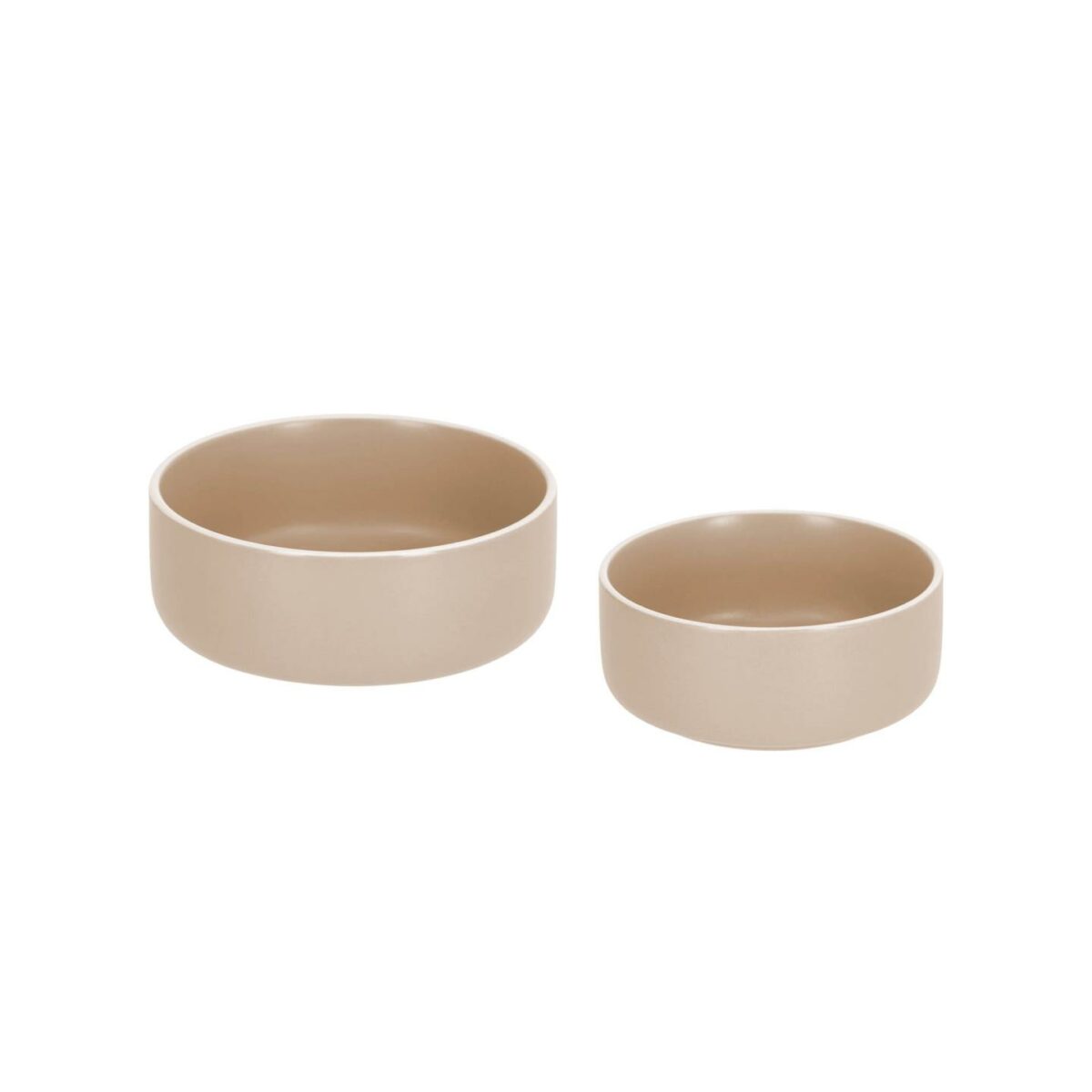 SHUN Set de bol grande y pequeño Shun de porcelana beige