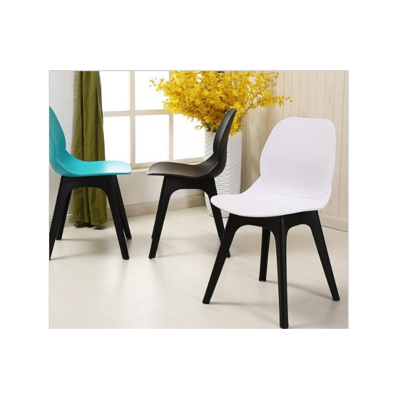 silla aries polipropileno negro y blanco 2