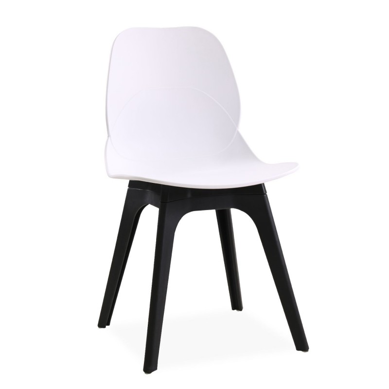 silla aries polipropileno negro y blanco