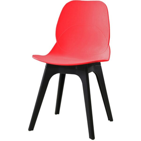 silla aries polipropileno negro y rojo