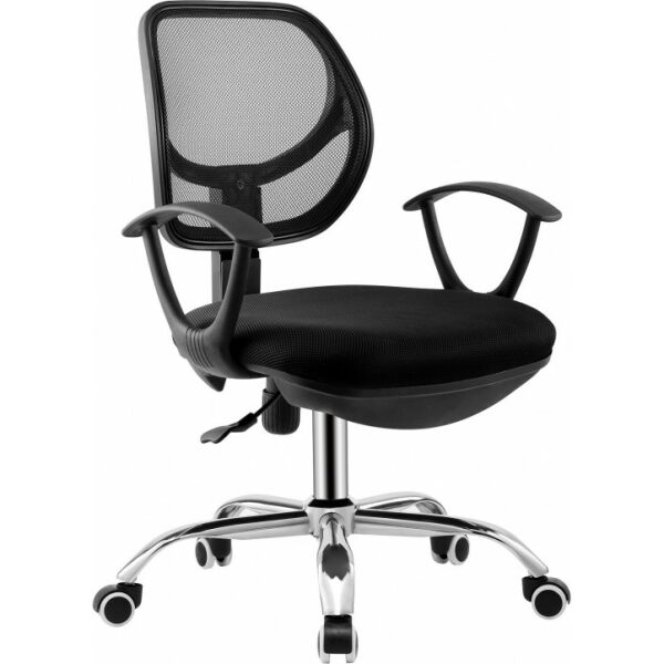 silla de oficina mirafiori brazos malla y tejido negro