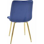 Silla gilda metal dorado tejido velvet azul 2