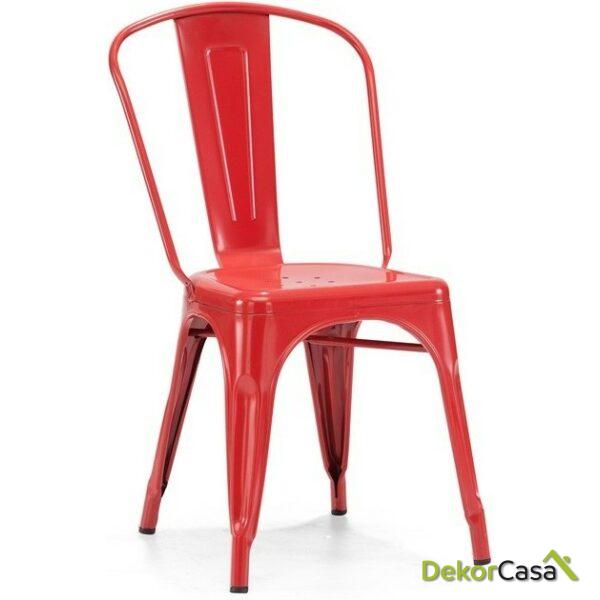 silla tol acero roja