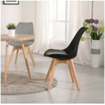 Silla torre 4p su madera polipropileno y cojin negro 2