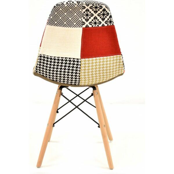 Silla tower madera tejido patchwork color 1