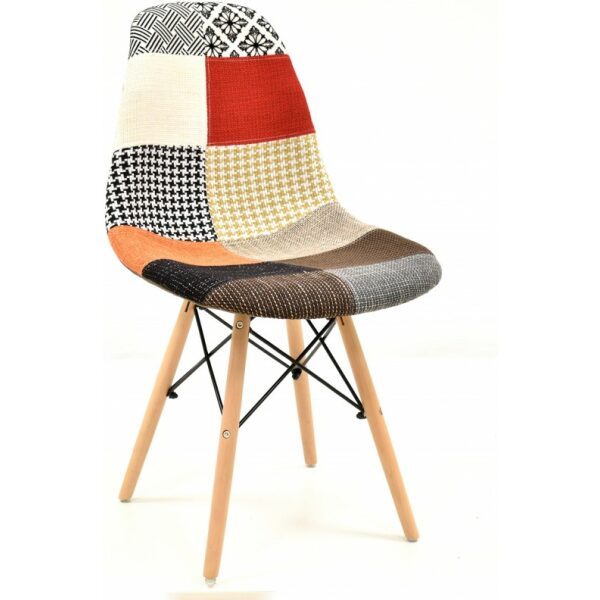 Silla tower madera tejido patchwork color