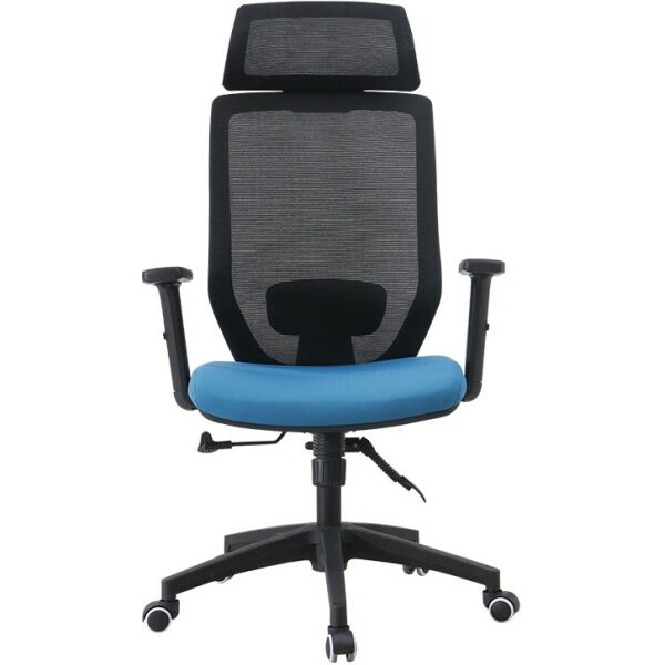 Sillon de oficina clayton negro malla negra tejido azul claro 1