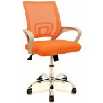 Sillon de oficina fiss new blanco gas basculante malla y tejido naranja