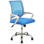 Sillon de oficina fiss new m blanco gas basculante malla y tejido celeste