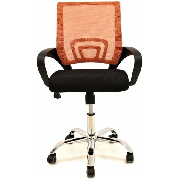 Sillon de oficina fiss new negro gas basculante malla naranja tejido negro 1