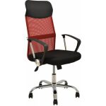 Sillon de oficina gino h malla roja y tejido mesh negro