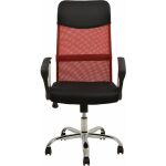 Sillon de oficina gino h malla roja y tejido mesh negro 2