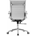 Sillon de oficina kiev giratorio gas basculante profundo similpiel blanca 2