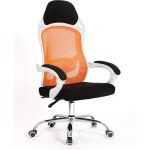 Sillon de oficina linz blanco alto gas sincro malla naranja tejido negro