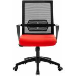 Sillon de oficina risley negro malla negra tejido rojo 1