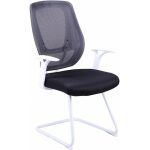 Sillon de oficina ulrik fijo blanco malla y tejido negro