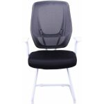 Sillon de oficina ulrik fijo blanco malla y tejido negro 2