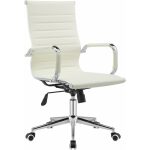 Sillon de oficina varsovia giratorio gas basculante similpiel crema