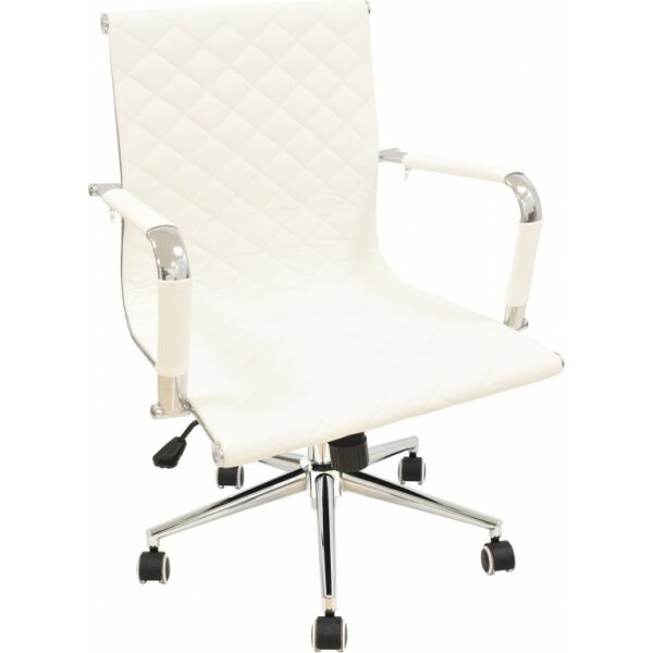 Sillon de oficina zagreb giratorio gas basculante similpiel blanca