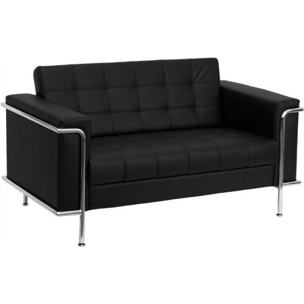 sofa aedea 2 plazas similpiel negra