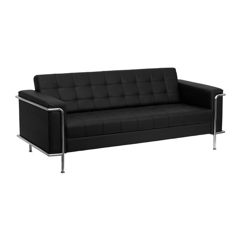 sofa aedea 3 plazas similpiel negra