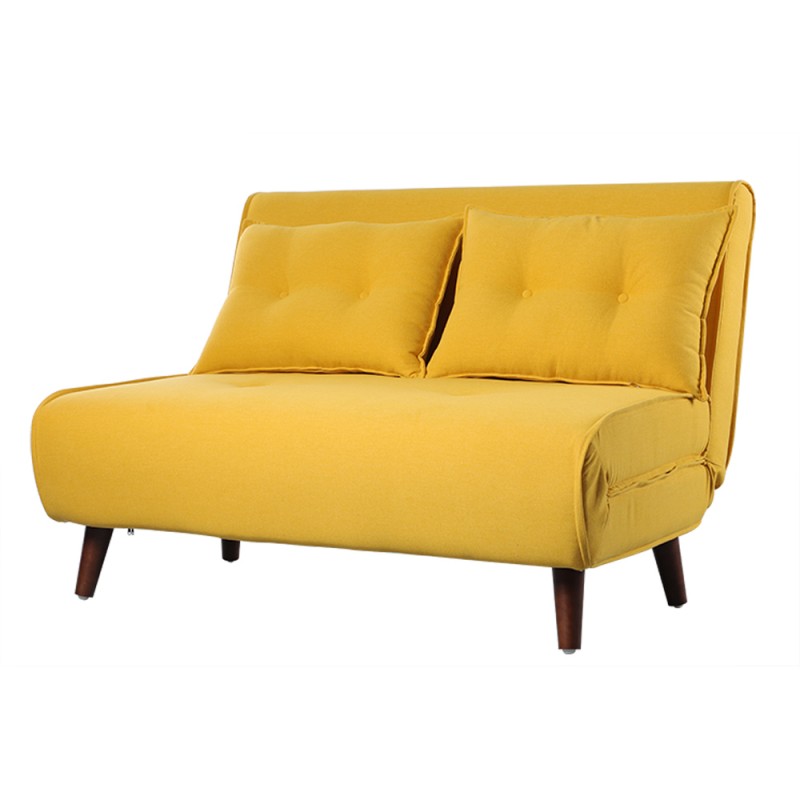sofa cama vilna 2 plazas tejido liner amarillo