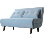sofa cama vilna 2 plazas tejido velvet azul claro