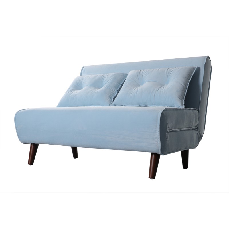 sofa cama vilna 2 plazas tejido velvet azul claro
