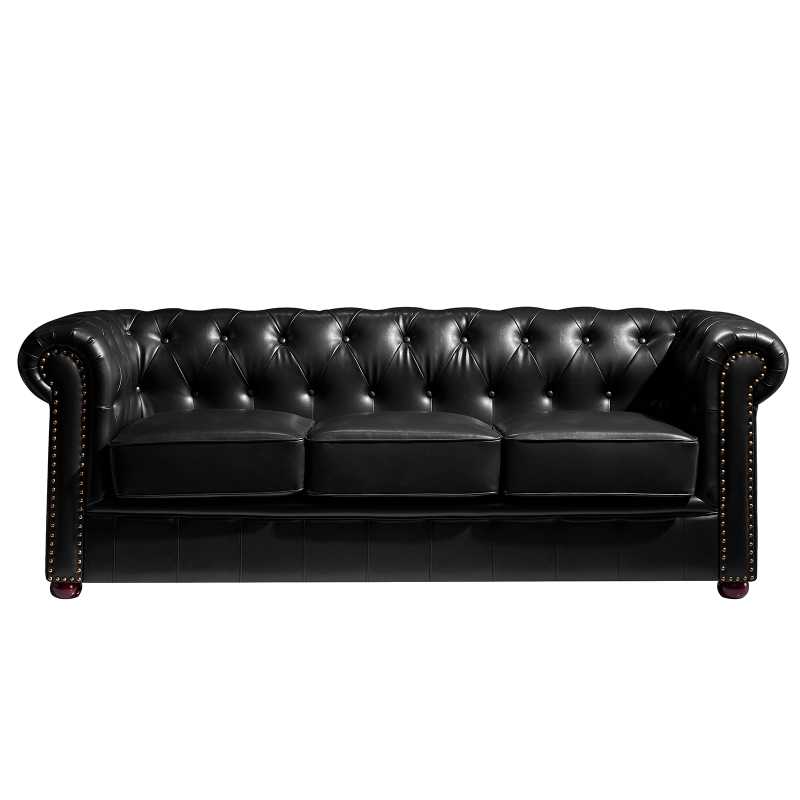 sofa chester craiova 3 plazas similpiel negra 1