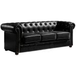 sofa chester craiova 3 plazas similpiel negra