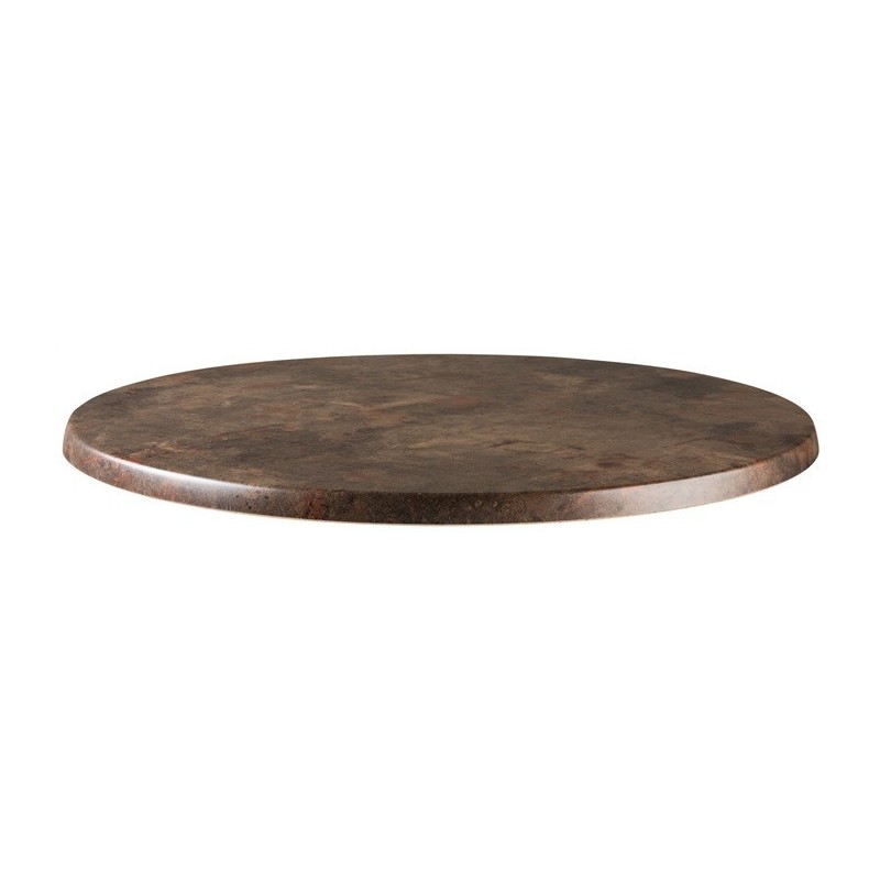tablero de mesa werzalit marron oxido 223 60 cms de diametro