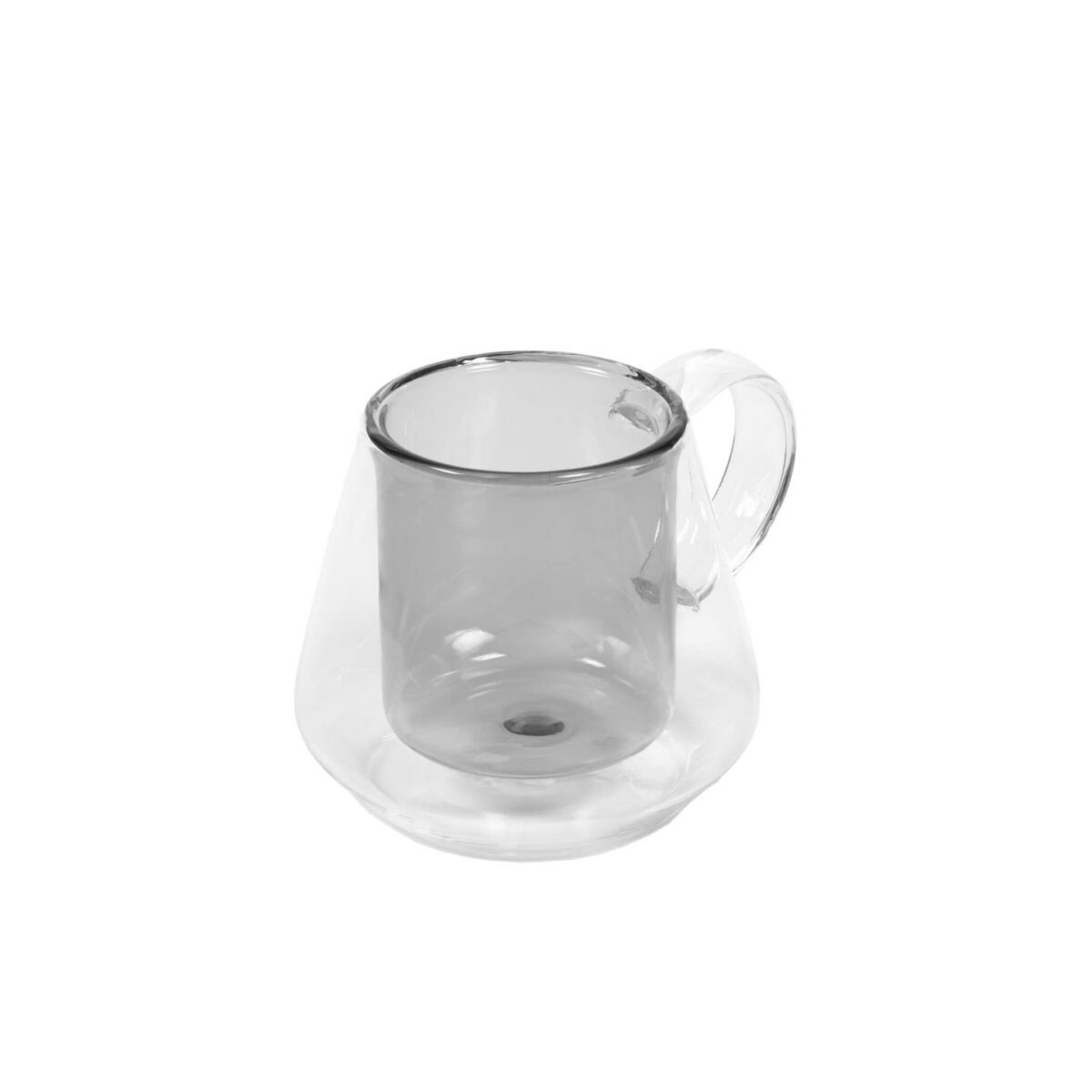 Taza pequeño Kimey de vidrio transparente y gris