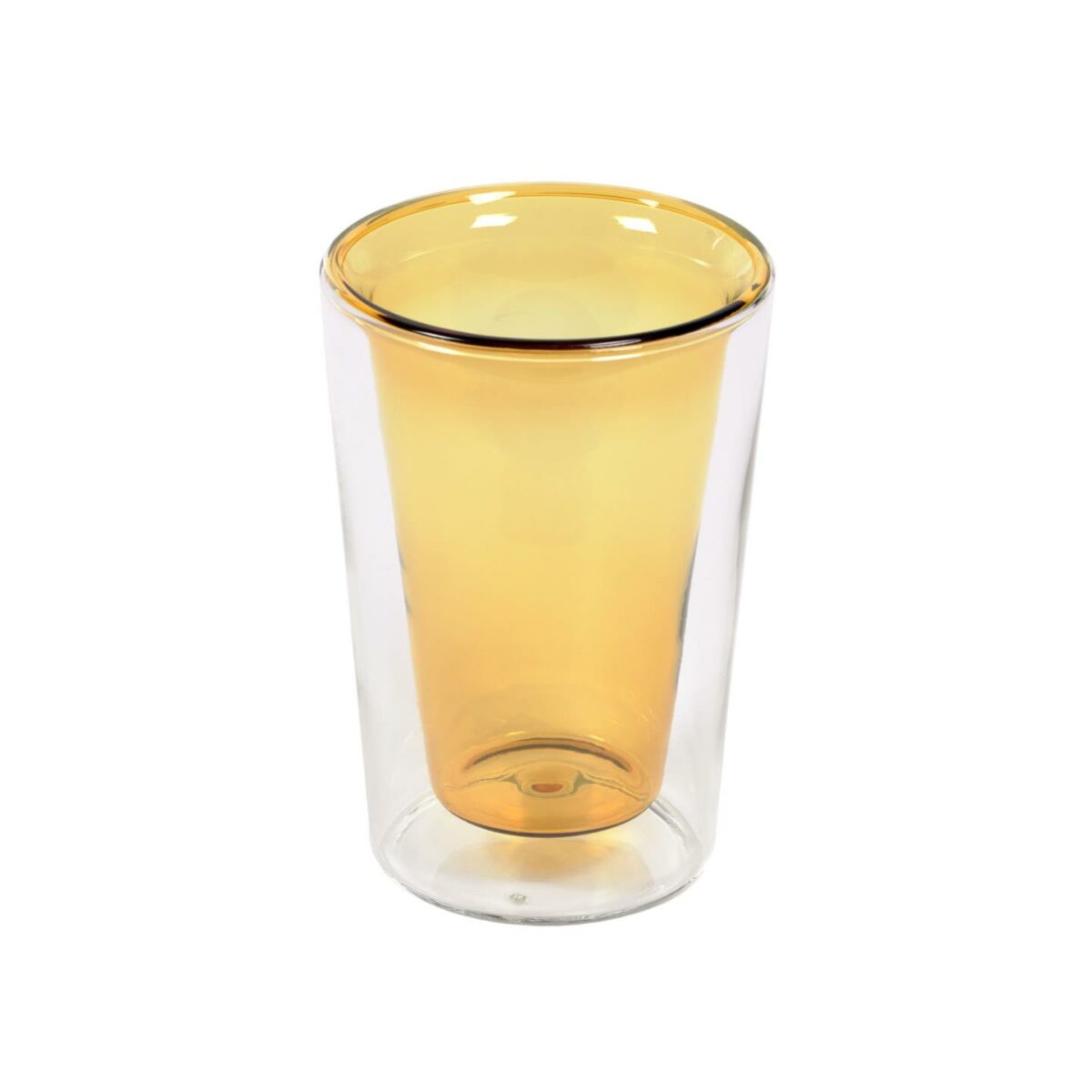 Vaso Aryas vidrio transparente y amarillo