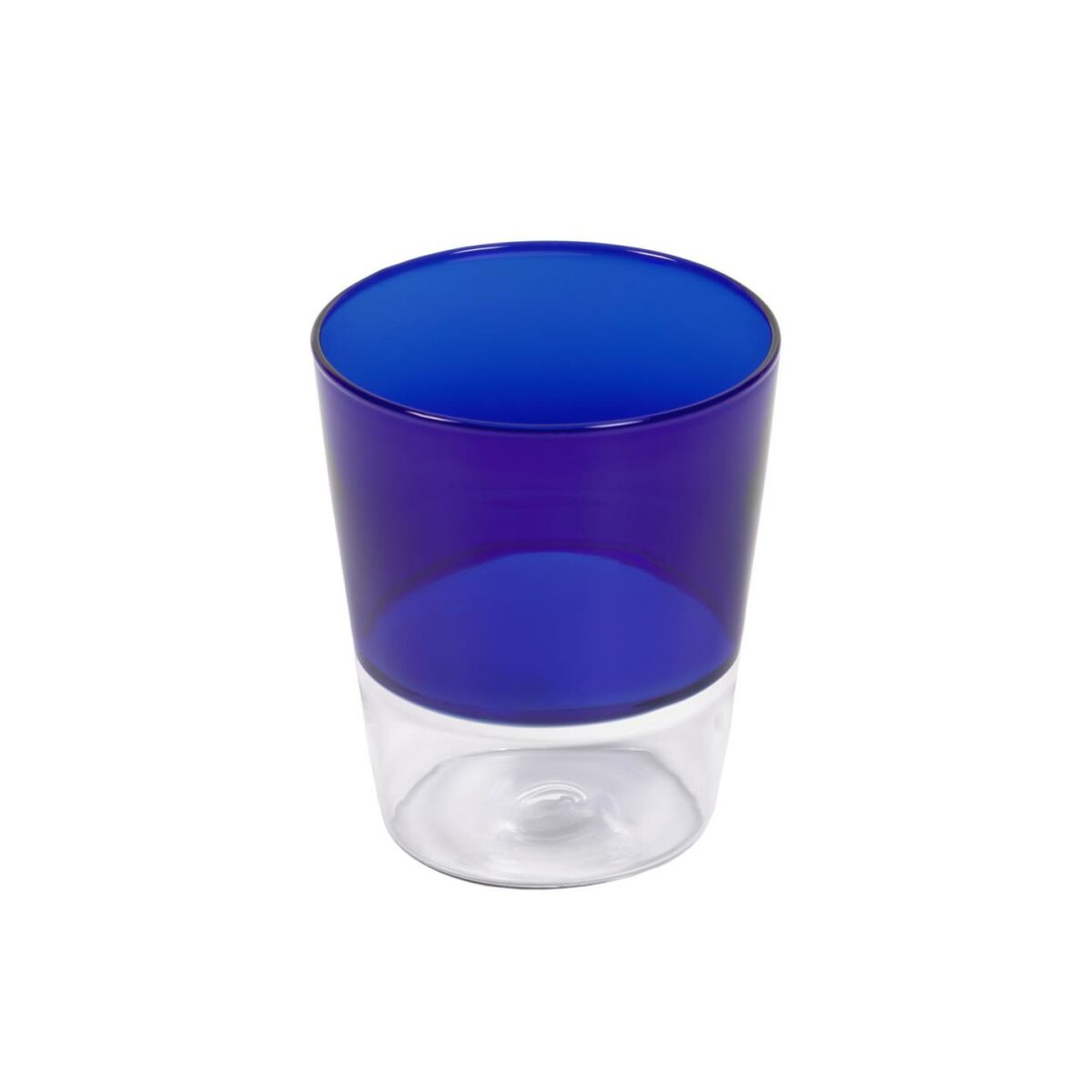 Vaso Diara vidrio transparente y azul