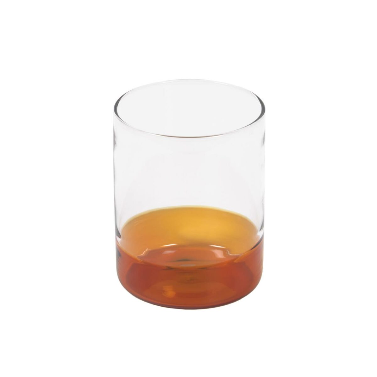 Vaso Dorana vidrio transparente y naranja